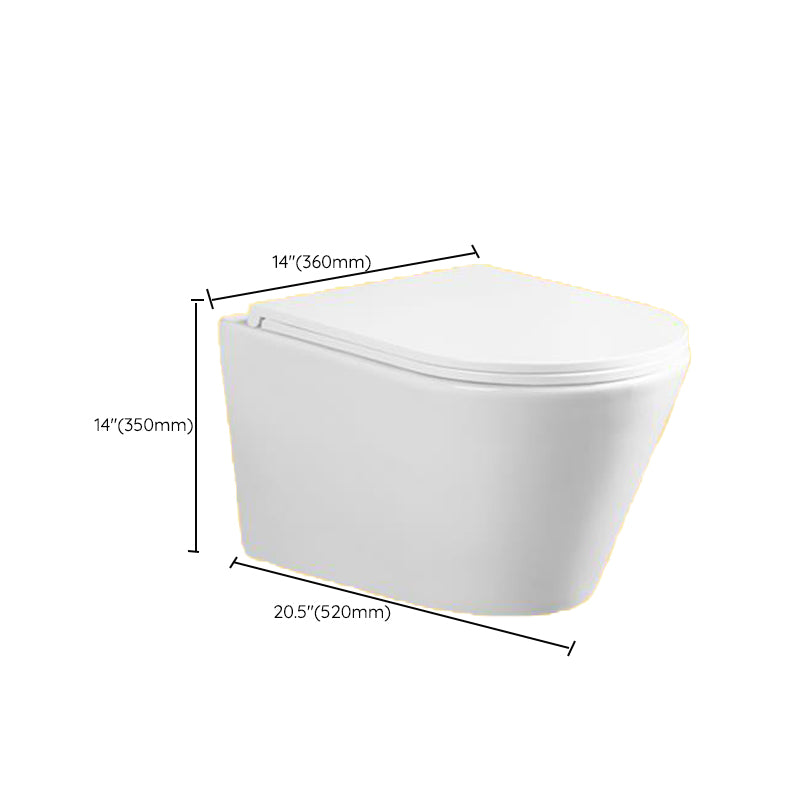 Contemporary Wall Hung Toilet Bowl White Seat Included Urine Toilet for Bathroom Clearhalo 'Bathroom Remodel & Bathroom Fixtures' 'Home Improvement' 'home_improvement' 'home_improvement_toilets' 'Toilets & Bidets' 'Toilets' 7384452