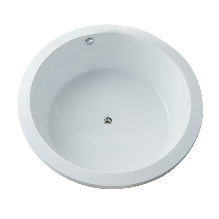 Modern Round Bath Acrylic Soaking White Back to Wall Drop-in Bathtub White Tub Clearhalo 'Bathroom Remodel & Bathroom Fixtures' 'Bathtubs' 'Home Improvement' 'home_improvement' 'home_improvement_bathtubs' 'Showers & Bathtubs' 7384463