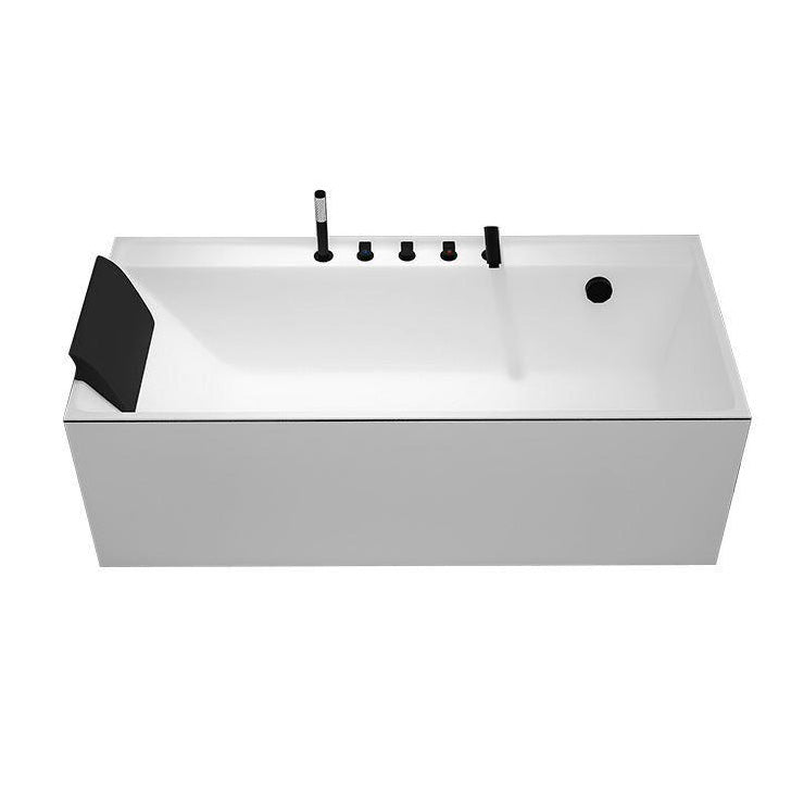 Modern Rectangular Bathtub Acrylic Soaking White Back to Wall Bathtub Clearhalo 'Bathroom Remodel & Bathroom Fixtures' 'Bathtubs' 'Home Improvement' 'home_improvement' 'home_improvement_bathtubs' 'Showers & Bathtubs' 7384488