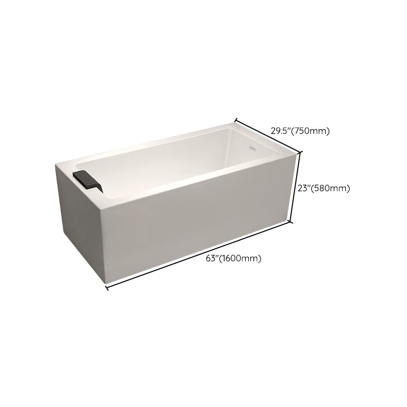 Modern Rectangular Bathtub Acrylic Soaking White Back to Wall Bathtub Clearhalo 'Bathroom Remodel & Bathroom Fixtures' 'Bathtubs' 'Home Improvement' 'home_improvement' 'home_improvement_bathtubs' 'Showers & Bathtubs' 7384514