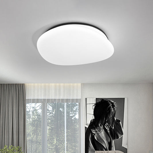 Stone Shaped Ceiling Mounted Fixture Modernist Acrylic LED Black and White Flush Light for Bedroom Black-White Clearhalo 'Ceiling Lights' 'Close To Ceiling Lights' 'Close to ceiling' 'Flush mount' Lighting' 738462