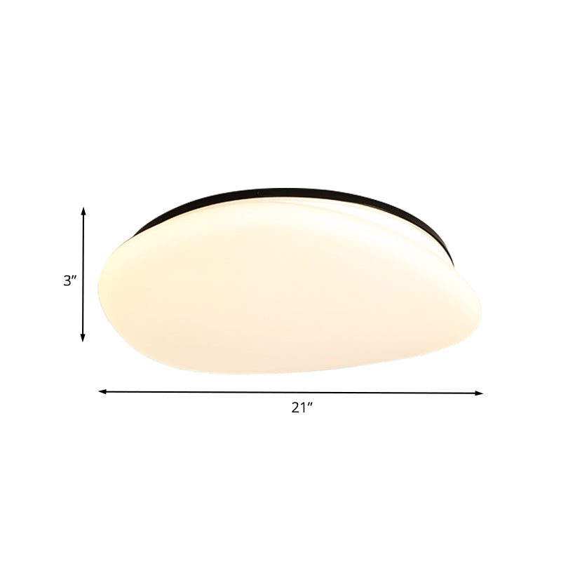 Stone Shaped Ceiling Mounted Fixture Modernist Acrylic LED Black and White Flush Light for Bedroom Clearhalo 'Ceiling Lights' 'Close To Ceiling Lights' 'Close to ceiling' 'Flush mount' Lighting' 738465