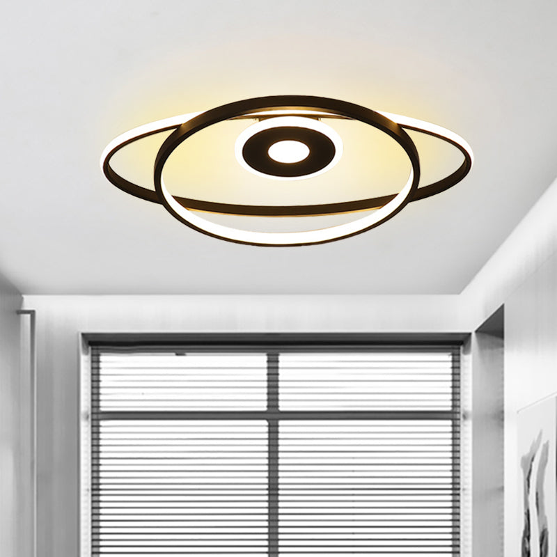 Geometric Frame Ceiling Mount Modernist Acrylic Black/White LED Flush Pendant Light for Bedroom in Warm/White Light Black Clearhalo 'Ceiling Lights' 'Close To Ceiling Lights' 'Close to ceiling' 'Flush mount' Lighting' 738494