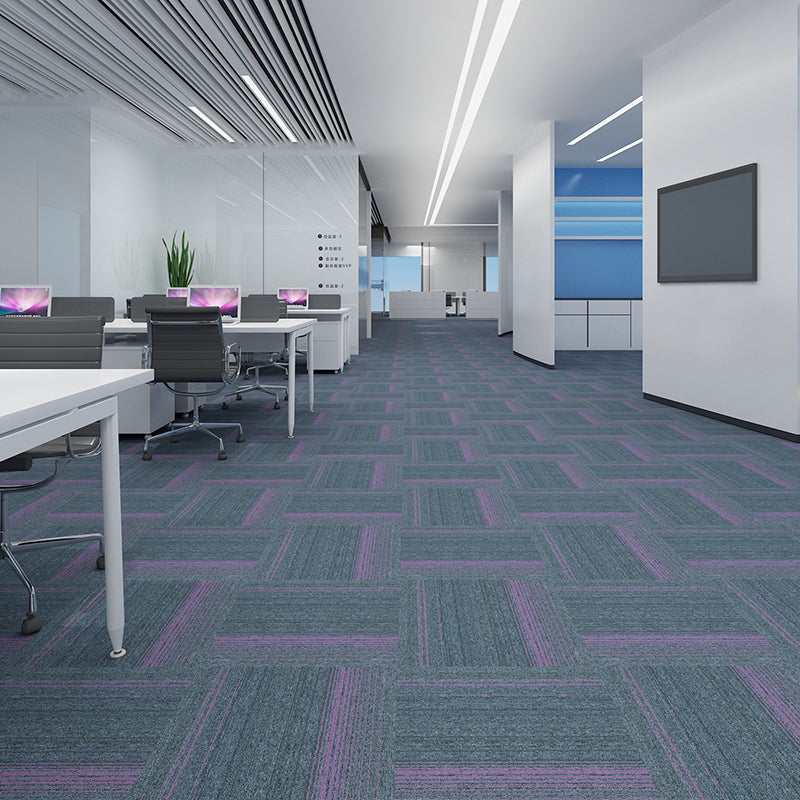 Modern Carpet Tiles Level Loop Fade Resistant Glue Down Carpet Tile Gray-Pink 1 Set for Wallboard (32 Pieces * 1) Asphalt Clearhalo 'Carpet Tiles & Carpet Squares' 'carpet_tiles_carpet_squares' 'Flooring 'Home Improvement' 'home_improvement' 'home_improvement_carpet_tiles_carpet_squares' Walls and Ceiling' 7385342