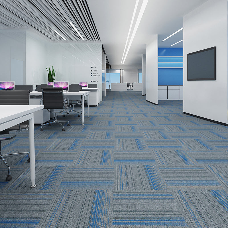 Modern Carpet Tiles Level Loop Fade Resistant Glue Down Carpet Tile Peacock Blue 1 Set for Wallboard (32 Pieces * 1) Asphalt Clearhalo 'Carpet Tiles & Carpet Squares' 'carpet_tiles_carpet_squares' 'Flooring 'Home Improvement' 'home_improvement' 'home_improvement_carpet_tiles_carpet_squares' Walls and Ceiling' 7385345