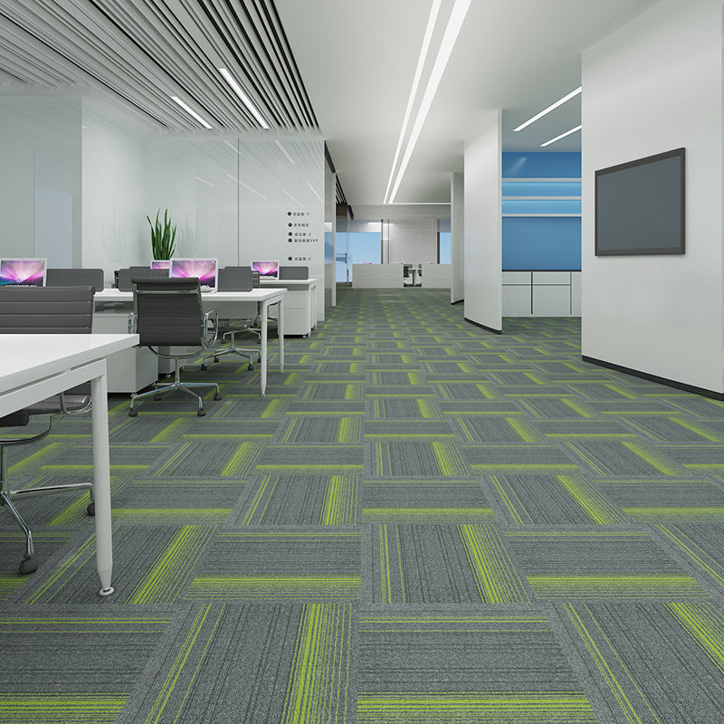 Modern Carpet Tiles Level Loop Fade Resistant Glue Down Carpet Tile Gray-Green 1 Set for Wallboard (32 Pieces * 1) Asphalt Clearhalo 'Carpet Tiles & Carpet Squares' 'carpet_tiles_carpet_squares' 'Flooring 'Home Improvement' 'home_improvement' 'home_improvement_carpet_tiles_carpet_squares' Walls and Ceiling' 7385366