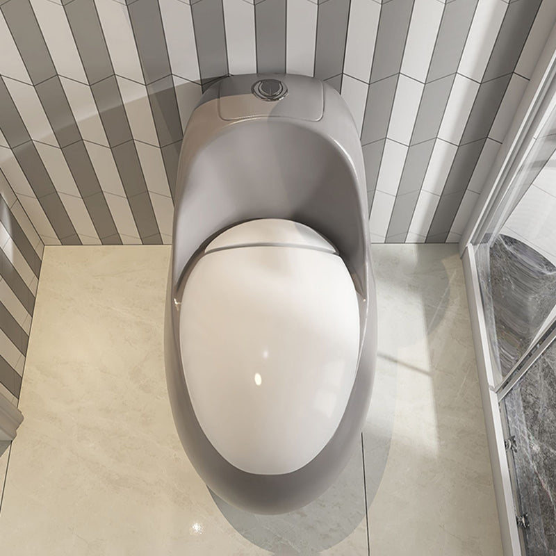 Gray & White Ceramic Toilet Seat Bidet Round 26.4" H Bidet Seat Clearhalo 'Bathroom Remodel & Bathroom Fixtures' 'Bidets' 'Home Improvement' 'home_improvement' 'home_improvement_bidets' 'Toilets & Bidets' 7385626