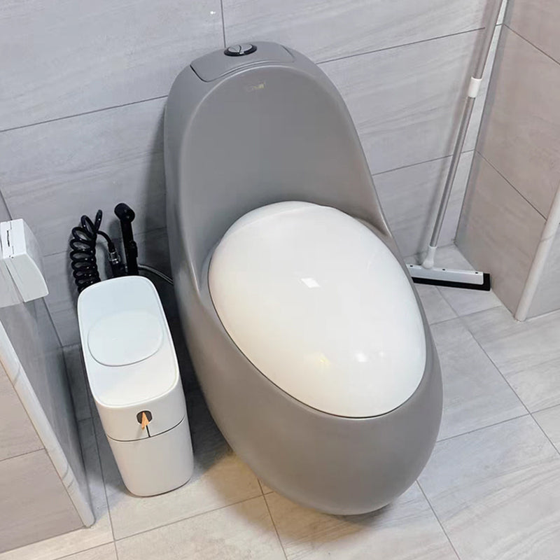 Gray & White Ceramic Toilet Seat Bidet Round 26.4" H Bidet Seat Clearhalo 'Bathroom Remodel & Bathroom Fixtures' 'Bidets' 'Home Improvement' 'home_improvement' 'home_improvement_bidets' 'Toilets & Bidets' 7385627