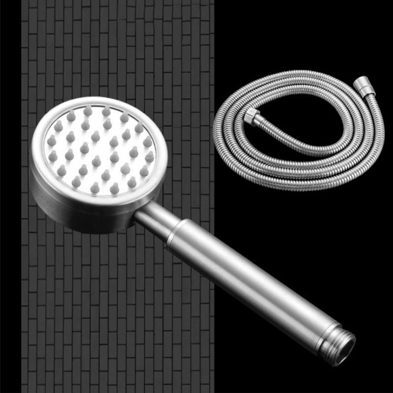 Handheld Shower Head Pressurized 304 Stainless Steel Shower Head Silver Shower Head with Hose Clearhalo 'Bathroom Remodel & Bathroom Fixtures' 'Home Improvement' 'home_improvement' 'home_improvement_shower_heads' 'Shower Heads' 'shower_heads' 'Showers & Bathtubs Plumbing' 'Showers & Bathtubs' 7385661