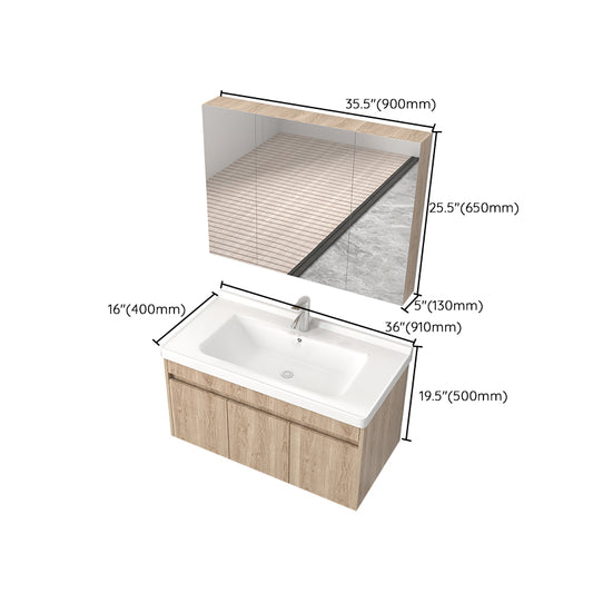 Mid Century Modern Sink Vanity Wood Wall Mount Faucet Included Bathroom Vanity Clearhalo 'Bathroom Remodel & Bathroom Fixtures' 'Bathroom Vanities' 'bathroom_vanities' 'Home Improvement' 'home_improvement' 'home_improvement_bathroom_vanities' 7386018