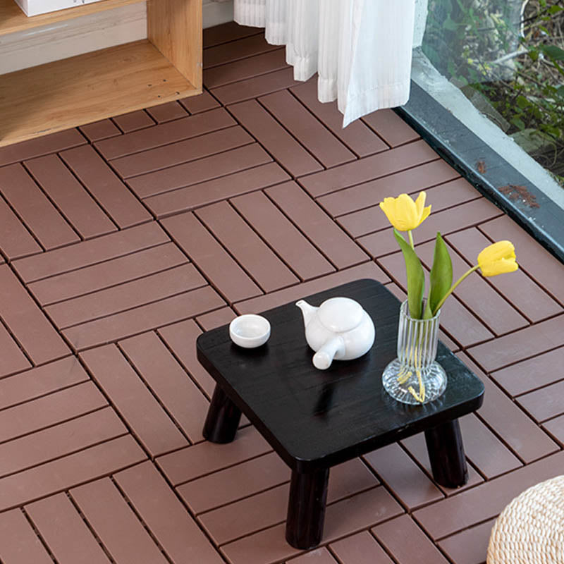 Modern Wood Decking Tiles Solid Color Interlocking Patio Flooring Tiles Dark Brown Clearhalo 'Home Improvement' 'home_improvement' 'home_improvement_outdoor_deck_tiles_planks' 'Outdoor Deck Tiles & Planks' 'Outdoor Flooring & Tile' 'Outdoor Remodel' 'outdoor_deck_tiles_planks' 7386376