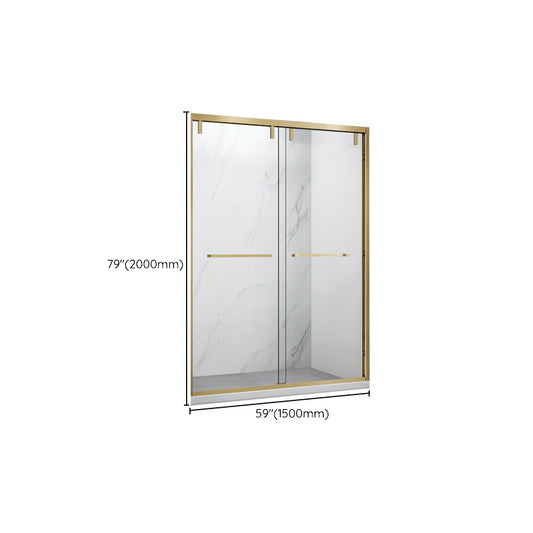 Semi Frameless Dual Move Shower Screen Clear Glass Shower Door Clearhalo 'Bathroom Remodel & Bathroom Fixtures' 'Home Improvement' 'home_improvement' 'home_improvement_shower_tub_doors' 'Shower and Tub Doors' 'shower_tub_doors' 'Showers & Bathtubs' 7386466