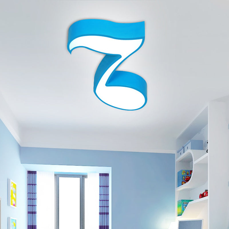 Red/Green/Yellow Musical Note Ceiling Mounted Fixture Kids Style Acrylic LED Flush Mount Lamp for Kindergarten Clearhalo 'Ceiling Lights' 'Close To Ceiling Lights' 'Close to ceiling' 'Flush mount' Lighting' 738755