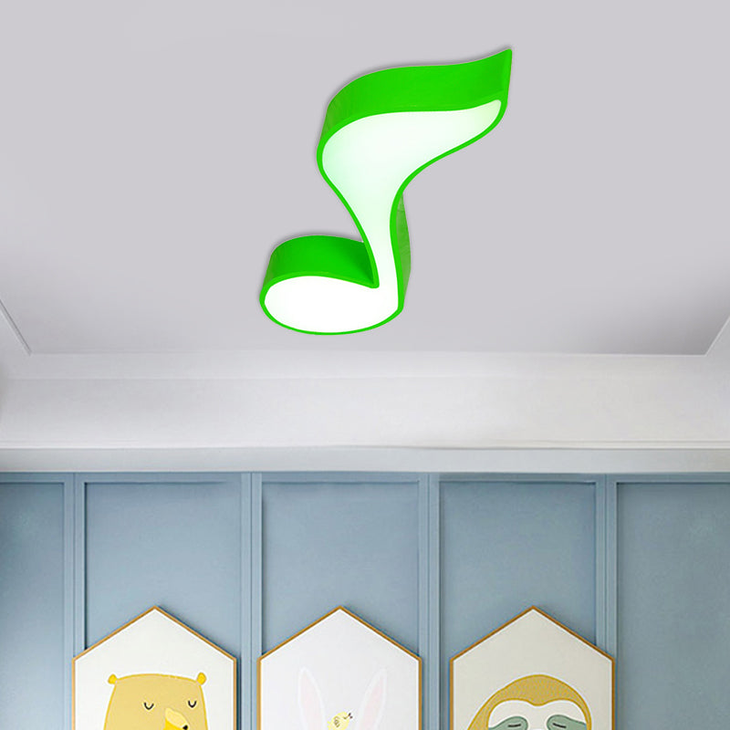 Red/Green/Yellow Musical Note Ceiling Mounted Fixture Kids Style Acrylic LED Flush Mount Lamp for Kindergarten Clearhalo 'Ceiling Lights' 'Close To Ceiling Lights' 'Close to ceiling' 'Flush mount' Lighting' 738760