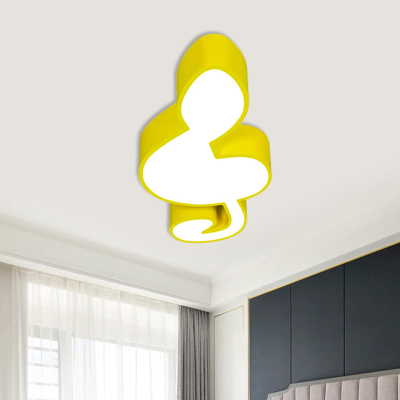 Red/Green/Yellow Musical Note Ceiling Mounted Fixture Kids Style Acrylic LED Flush Mount Lamp for Kindergarten Yellow Clearhalo 'Ceiling Lights' 'Close To Ceiling Lights' 'Close to ceiling' 'Flush mount' Lighting' 738764