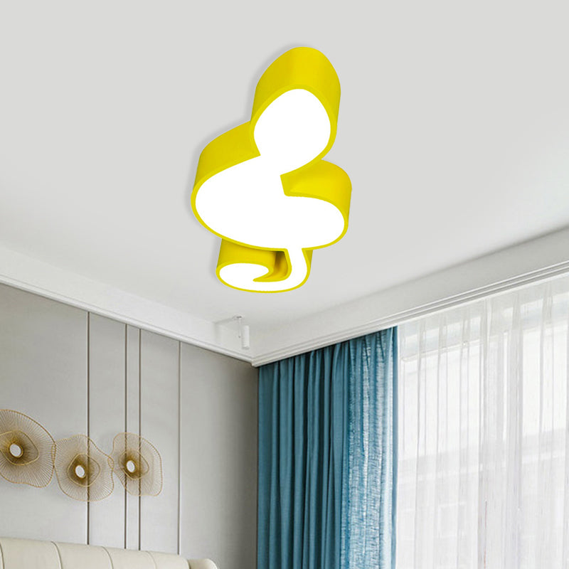 Red/Green/Yellow Musical Note Ceiling Mounted Fixture Kids Style Acrylic LED Flush Mount Lamp for Kindergarten Clearhalo 'Ceiling Lights' 'Close To Ceiling Lights' 'Close to ceiling' 'Flush mount' Lighting' 738765