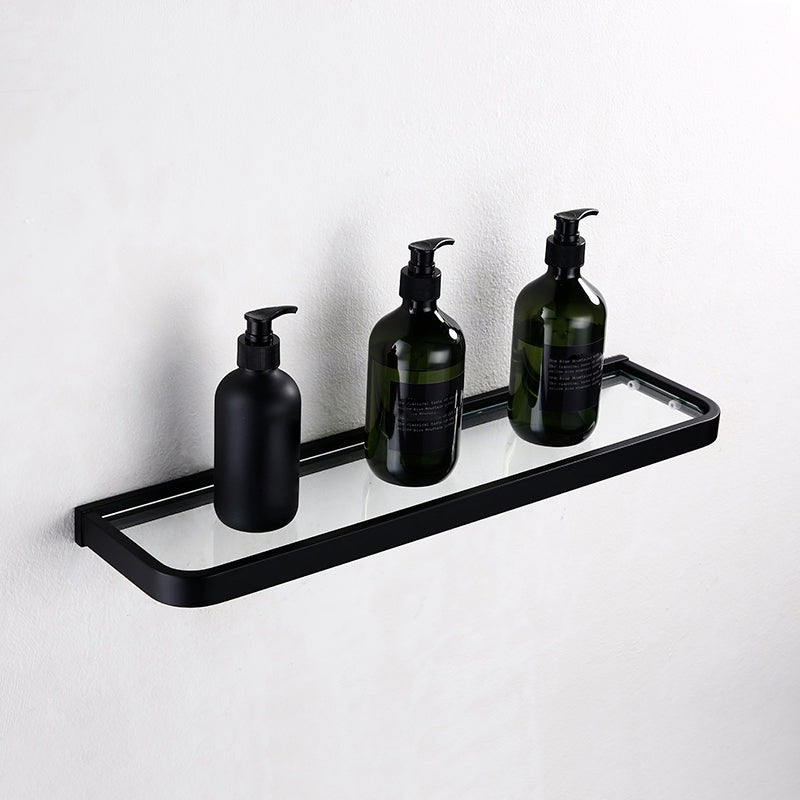 Contemporary Style Black Bathroom Accessory Set Metal Towel Bar Clearhalo 'Bathroom Hardware Sets' 'Bathroom Hardware' 'Bathroom Remodel & Bathroom Fixtures' 'bathroom_hardware_sets' 'Home Improvement' 'home_improvement' 'home_improvement_bathroom_hardware_sets' 7387650