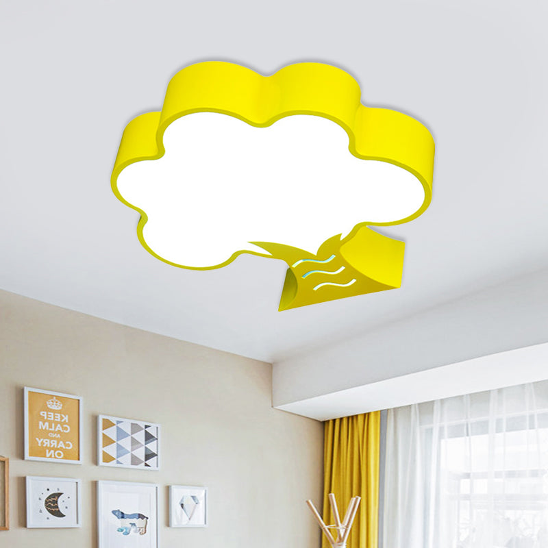 Tree Flushmount Ceiling Fixture Kids Style Acrylic Yellow/Red/Blue LED Flush Light for Nursery Yellow Clearhalo 'Ceiling Lights' 'Close To Ceiling Lights' 'Close to ceiling' 'Flush mount' Lighting' 738788