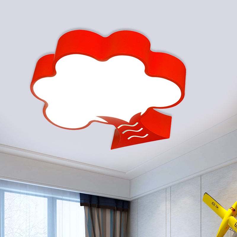 Tree Flushmount Ceiling Fixture Kids Style Acrylic Yellow/Red/Blue LED Flush Light for Nursery Red Clearhalo 'Ceiling Lights' 'Close To Ceiling Lights' 'Close to ceiling' 'Flush mount' Lighting' 738792