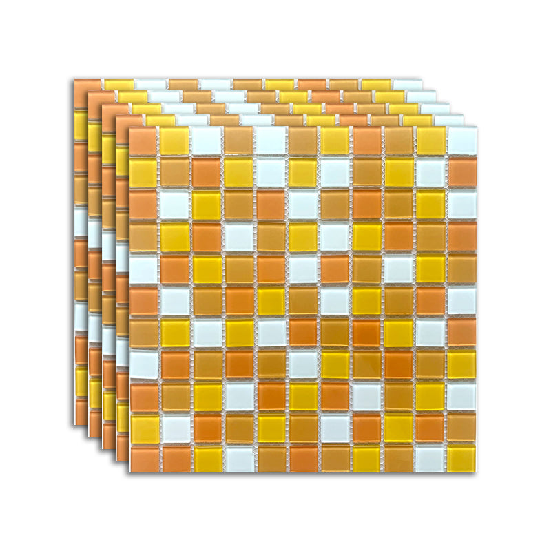 Brick Look Wall & Floor Tile Glass Wall & Floor Tile for Indoor and Outdoor Orange/ Yellow 11 Pieces Clearhalo 'Floor Tiles & Wall Tiles' 'floor_tiles_wall_tiles' 'Flooring 'Home Improvement' 'home_improvement' 'home_improvement_floor_tiles_wall_tiles' Walls and Ceiling' 7387920