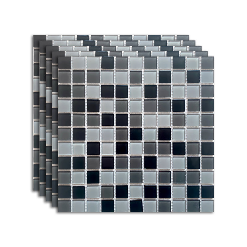 Brick Look Wall & Floor Tile Glass Wall & Floor Tile for Indoor and Outdoor Dark Gray-Black 11 Pieces Clearhalo 'Floor Tiles & Wall Tiles' 'floor_tiles_wall_tiles' 'Flooring 'Home Improvement' 'home_improvement' 'home_improvement_floor_tiles_wall_tiles' Walls and Ceiling' 7387924