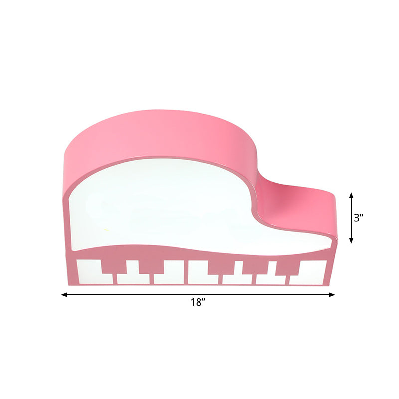 Modernist Piano Shaped Flush Pendant Light Acrylic Kindergarten LED Flush Mount Ceiling Lamp in Pink Clearhalo 'Ceiling Lights' 'Close To Ceiling Lights' 'Close to ceiling' 'Flush mount' Lighting' 738815