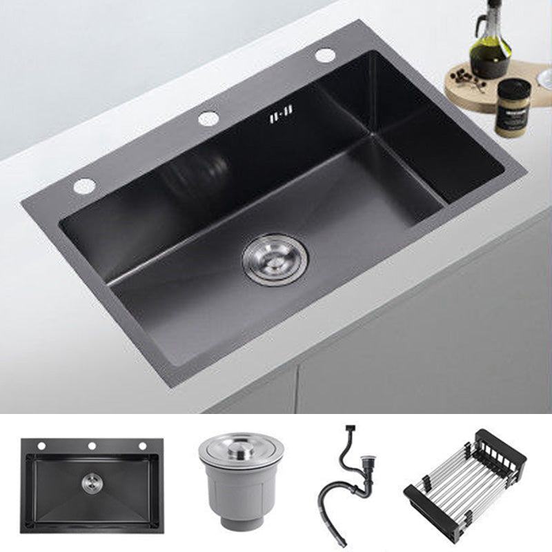 Contemporary Style Kitchen Sink Soundproof Detail Kitchen Sink 20"L x 16"W x 8"H Sink Only None Clearhalo 'Home Improvement' 'home_improvement' 'home_improvement_kitchen_sinks' 'Kitchen Remodel & Kitchen Fixtures' 'Kitchen Sinks & Faucet Components' 'Kitchen Sinks' 'kitchen_sinks' 7389278