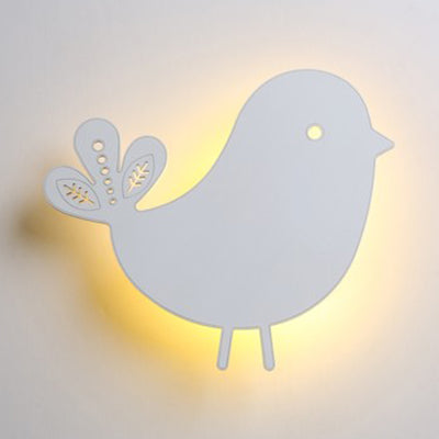 Eye-Caring Modern Wall Light Animal Wood LED Sconce Light for Kid Bedroom Stairway White B Clearhalo 'Wall Lamps & Sconces' 'Wall Lights' Lighting' 73896