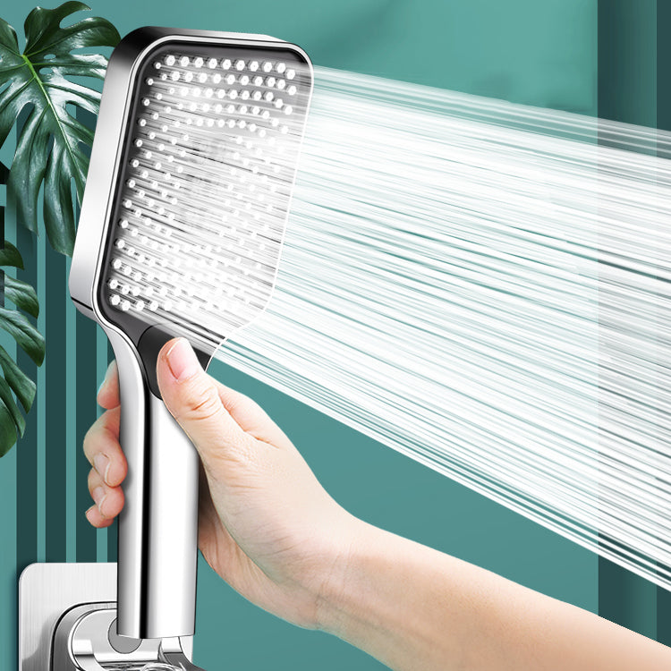 Modern Rectangular Hand Shower Self-Cleaning Wall-Mount Hand Shower Clearhalo 'Bathroom Remodel & Bathroom Fixtures' 'Home Improvement' 'home_improvement' 'home_improvement_shower_heads' 'Shower Heads' 'shower_heads' 'Showers & Bathtubs Plumbing' 'Showers & Bathtubs' 7390012