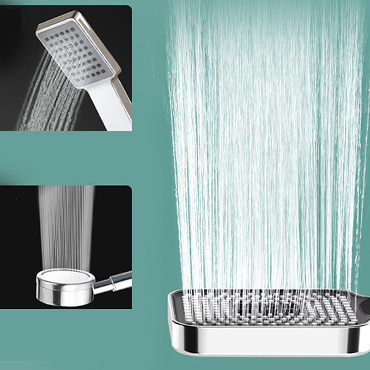 Modern Rectangular Hand Shower Self-Cleaning Wall-Mount Hand Shower Clearhalo 'Bathroom Remodel & Bathroom Fixtures' 'Home Improvement' 'home_improvement' 'home_improvement_shower_heads' 'Shower Heads' 'shower_heads' 'Showers & Bathtubs Plumbing' 'Showers & Bathtubs' 7390014