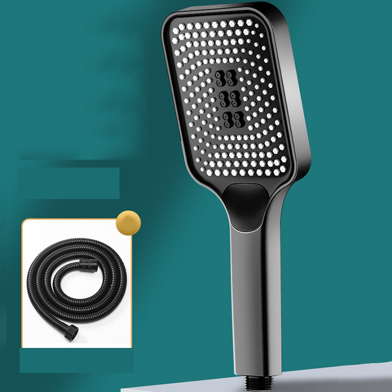 Modern Rectangular Hand Shower Self-Cleaning Wall-Mount Hand Shower Black Shower Head with Hose Clearhalo 'Bathroom Remodel & Bathroom Fixtures' 'Home Improvement' 'home_improvement' 'home_improvement_shower_heads' 'Shower Heads' 'shower_heads' 'Showers & Bathtubs Plumbing' 'Showers & Bathtubs' 7390024