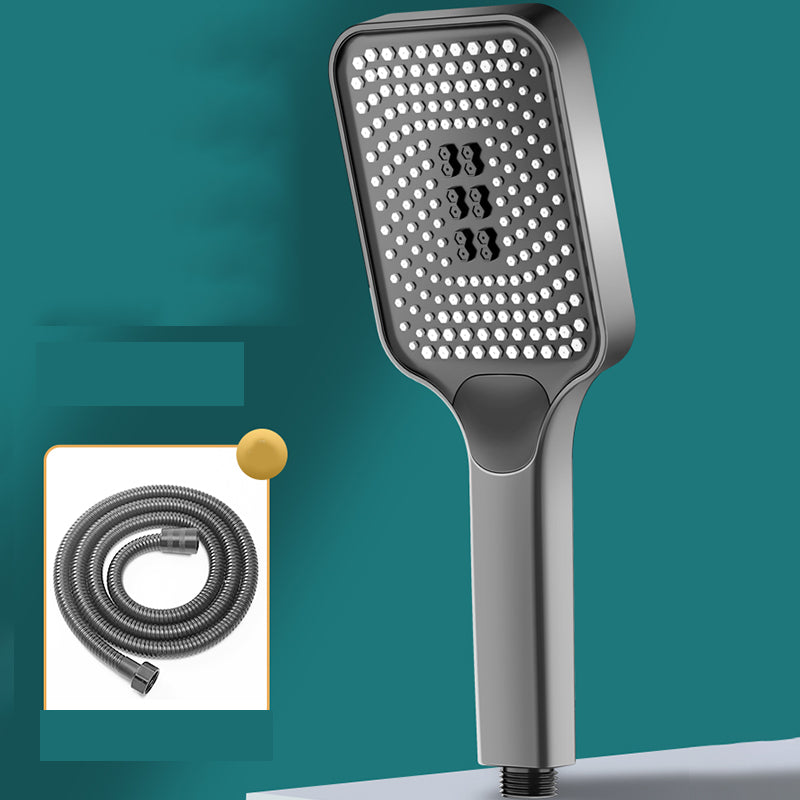 Modern Rectangular Hand Shower Self-Cleaning Wall-Mount Hand Shower Grey Shower Head with Hose Clearhalo 'Bathroom Remodel & Bathroom Fixtures' 'Home Improvement' 'home_improvement' 'home_improvement_shower_heads' 'Shower Heads' 'shower_heads' 'Showers & Bathtubs Plumbing' 'Showers & Bathtubs' 7390028