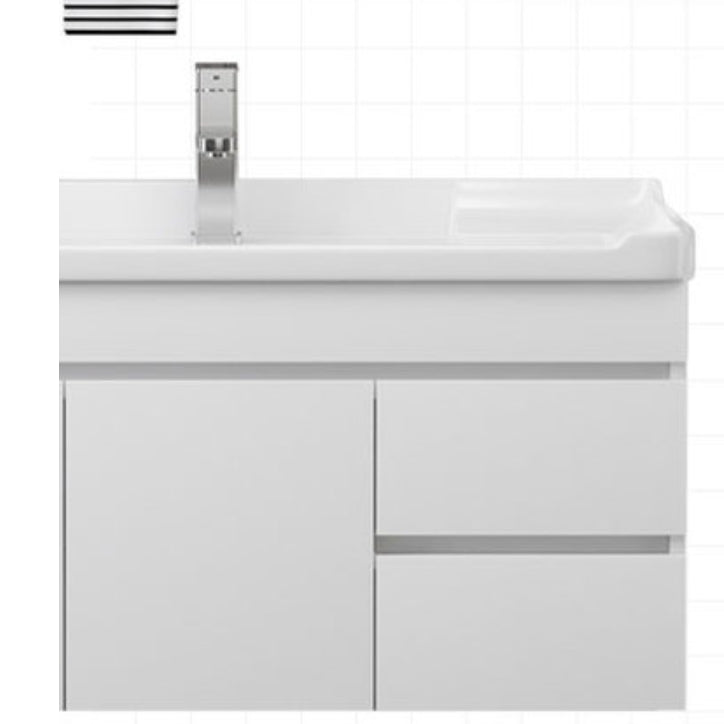 Wall Mount Single Bathroom Vanity Modern White Rectangular Wood Vanity Set Clearhalo 'Bathroom Remodel & Bathroom Fixtures' 'Bathroom Vanities' 'bathroom_vanities' 'Home Improvement' 'home_improvement' 'home_improvement_bathroom_vanities' 7390352