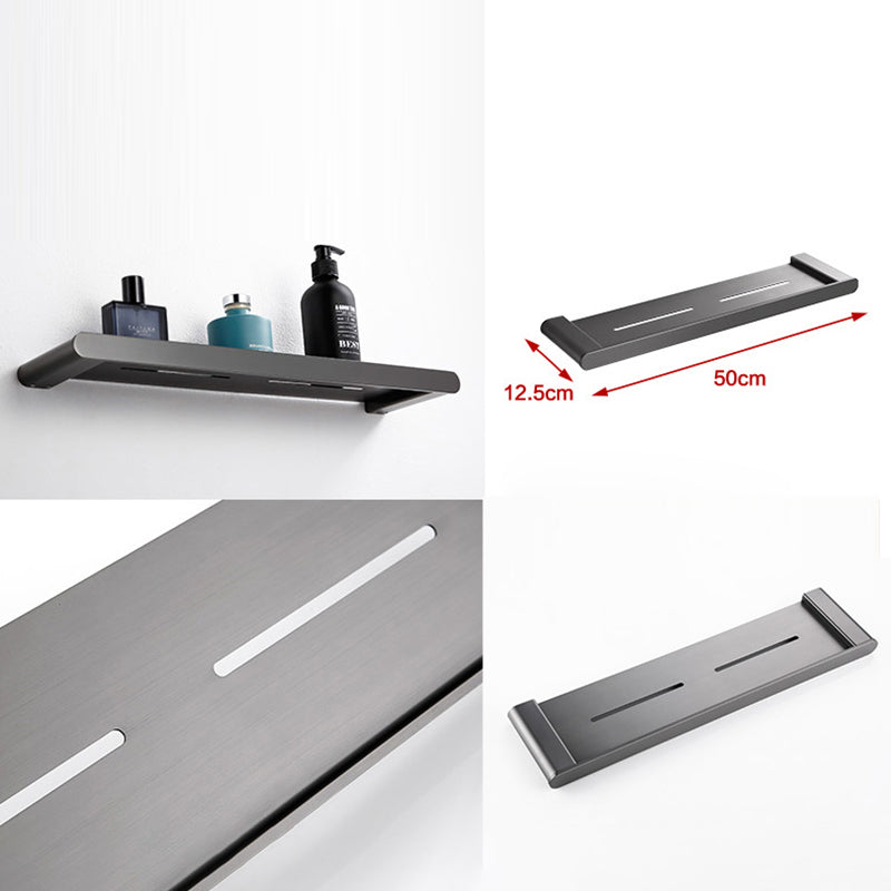 Modern Matte Gray Bathroom Accessory Set Bath Shelf/Towel Bar & Paper Holder Included Clearhalo 'Bathroom Hardware Sets' 'Bathroom Hardware' 'Bathroom Remodel & Bathroom Fixtures' 'bathroom_hardware_sets' 'Home Improvement' 'home_improvement' 'home_improvement_bathroom_hardware_sets' 7392171