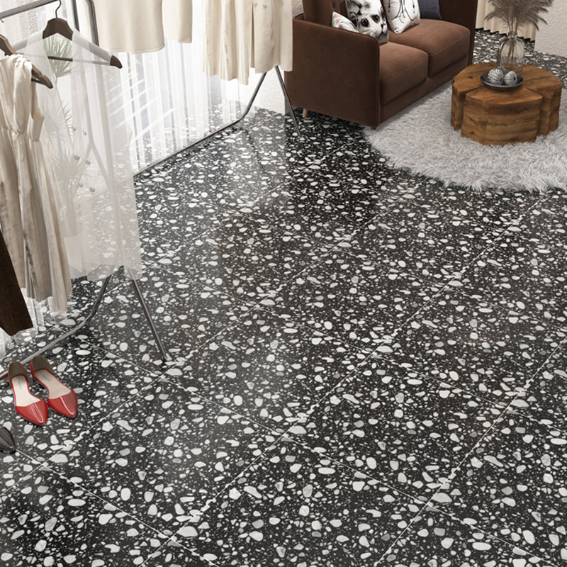 Water Resistant Plastic Floor Stone Look Square Edge Floor Tile Dark Gray-Black Clearhalo 'Flooring 'Home Improvement' 'home_improvement' 'home_improvement_vinyl_flooring' 'Vinyl Flooring' 'vinyl_flooring' Walls and Ceiling' 7392484