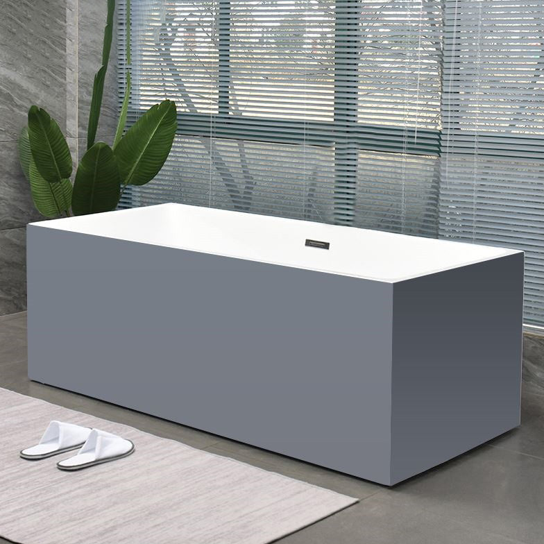 Rectangular Modern Bath Stand Alone Soaking Back to Wall Bathtub Grey Tub Clearhalo 'Bathroom Remodel & Bathroom Fixtures' 'Bathtubs' 'Home Improvement' 'home_improvement' 'home_improvement_bathtubs' 'Showers & Bathtubs' 7393050