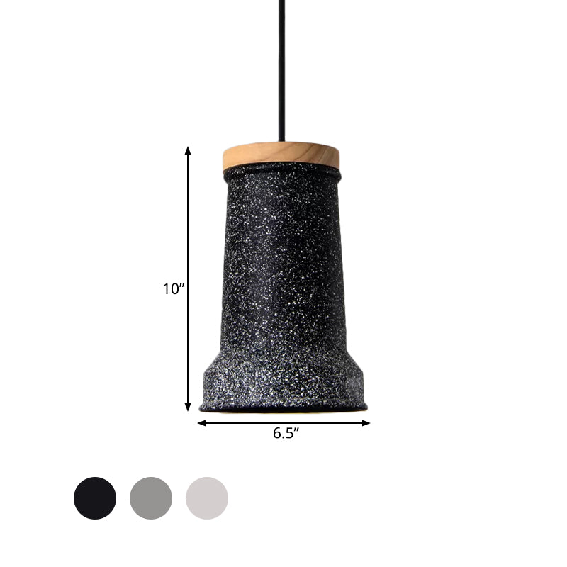 Black/Grey/White Cylinder Hanging Light Industrial Cement 1-Head Restaurant Pendant Lamp Fixture Clearhalo 'Ceiling Lights' 'Industrial Pendants' 'Industrial' 'Middle Century Pendants' 'Pendant Lights' 'Pendants' 'Tiffany' Lighting' 739353