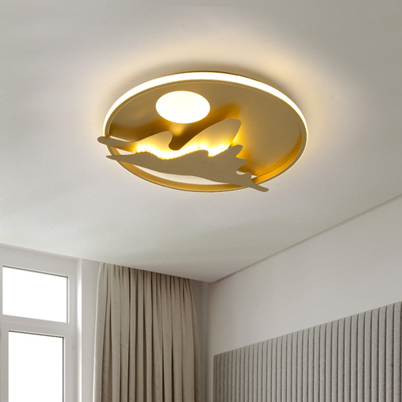 Nordic Mountain/Starfish Acrylic Flush Light LED Flush Mount Recessed Lighting in Golden for Bedroom Gold Mountain Clearhalo 'Ceiling Lights' 'Close To Ceiling Lights' 'Close to ceiling' 'Flush mount' Lighting' 739362