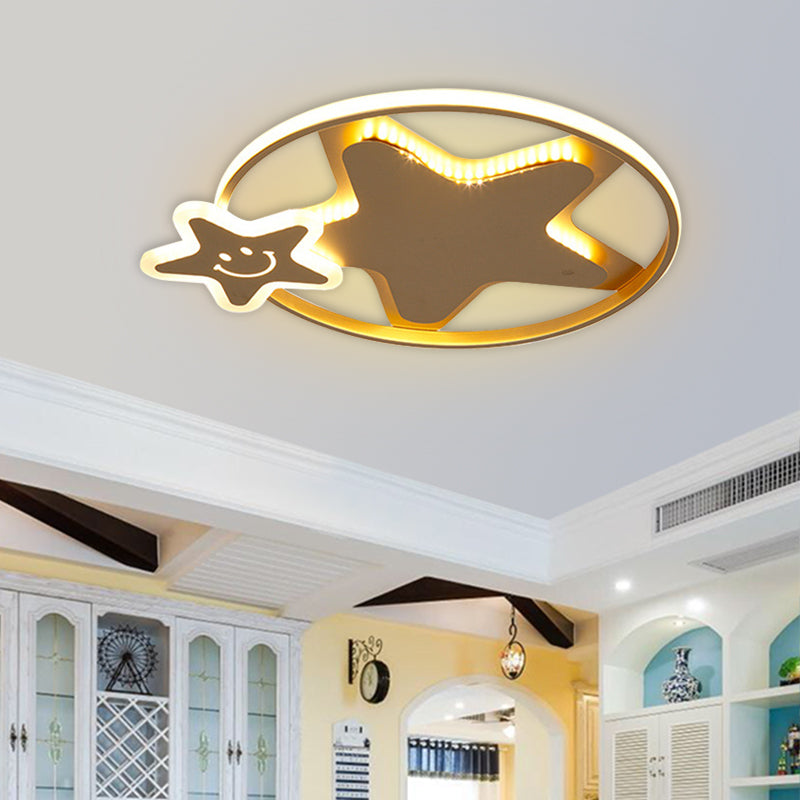 Nordic Mountain/Starfish Acrylic Flush Light LED Flush Mount Recessed Lighting in Golden for Bedroom Gold Starfish Clearhalo 'Ceiling Lights' 'Close To Ceiling Lights' 'Close to ceiling' 'Flush mount' Lighting' 739366