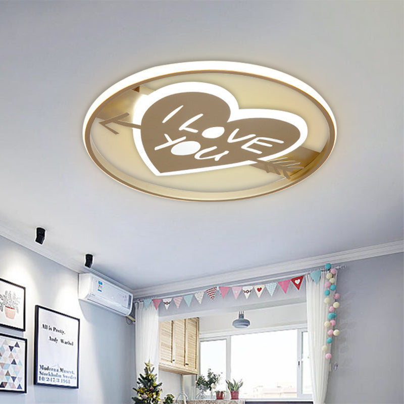 Nordic Mountain/Starfish Acrylic Flush Light LED Flush Mount Recessed Lighting in Golden for Bedroom Gold Loving Heart Clearhalo 'Ceiling Lights' 'Close To Ceiling Lights' 'Close to ceiling' 'Flush mount' Lighting' 739374