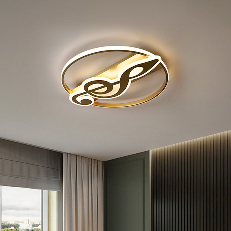 Crown/V-Shaped Acrylic Ceiling Mount Kids Style LED Golden Finish Flushmount Light for Living Room Clearhalo 'Ceiling Lights' 'Close To Ceiling Lights' 'Close to ceiling' 'Flush mount' Lighting' 739399