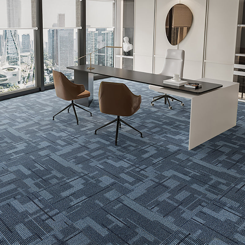 Indoor Carpet Tile Level Loop Non-Skid Carpet Tiles with Waterproof Denim Blue 40-Piece Set Asphalt Clearhalo 'Carpet Tiles & Carpet Squares' 'carpet_tiles_carpet_squares' 'Flooring 'Home Improvement' 'home_improvement' 'home_improvement_carpet_tiles_carpet_squares' Walls and Ceiling' 7394084