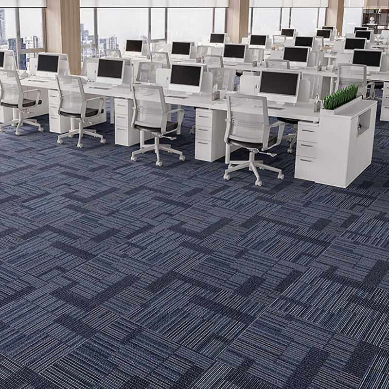 Indoor Carpet Tile Level Loop Non-Skid Carpet Tiles with Waterproof Dark Denim Blue 40-Piece Set Clearhalo 'Carpet Tiles & Carpet Squares' 'carpet_tiles_carpet_squares' 'Flooring 'Home Improvement' 'home_improvement' 'home_improvement_carpet_tiles_carpet_squares' Walls and Ceiling' 7394085