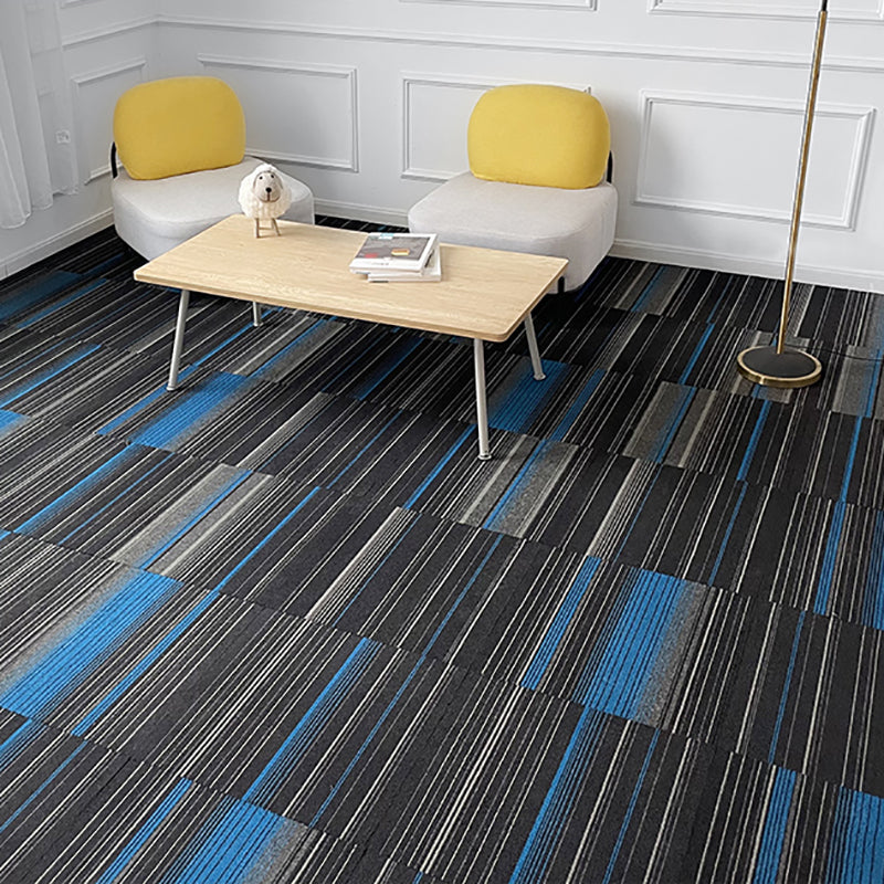 Indoor Carpet Tile Level Loop Non-Skid Carpet Tiles with Waterproof Blue 40-Piece Set Asphalt Clearhalo 'Carpet Tiles & Carpet Squares' 'carpet_tiles_carpet_squares' 'Flooring 'Home Improvement' 'home_improvement' 'home_improvement_carpet_tiles_carpet_squares' Walls and Ceiling' 7394086