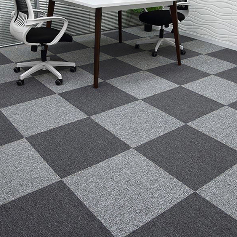 Indoor Carpet Tile Level Loop Non-Skid Carpet Tiles with Waterproof Dark Grey/ Light Grey 40-Piece Set Clearhalo 'Carpet Tiles & Carpet Squares' 'carpet_tiles_carpet_squares' 'Flooring 'Home Improvement' 'home_improvement' 'home_improvement_carpet_tiles_carpet_squares' Walls and Ceiling' 7394087