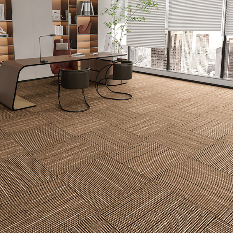 Indoor Carpet Tile Level Loop Non-Skid Carpet Tiles with Waterproof Khaki 40-Piece Set Clearhalo 'Carpet Tiles & Carpet Squares' 'carpet_tiles_carpet_squares' 'Flooring 'Home Improvement' 'home_improvement' 'home_improvement_carpet_tiles_carpet_squares' Walls and Ceiling' 7394098