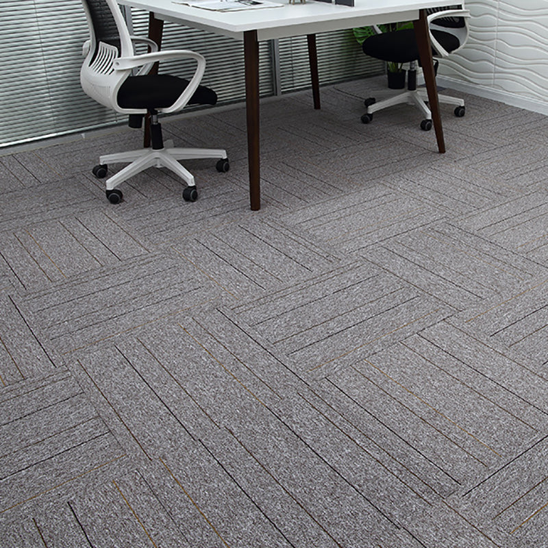 Indoor Carpet Tile Level Loop Non-Skid Carpet Tiles with Waterproof Brown Grey 40-Piece Set Clearhalo 'Carpet Tiles & Carpet Squares' 'carpet_tiles_carpet_squares' 'Flooring 'Home Improvement' 'home_improvement' 'home_improvement_carpet_tiles_carpet_squares' Walls and Ceiling' 7394102