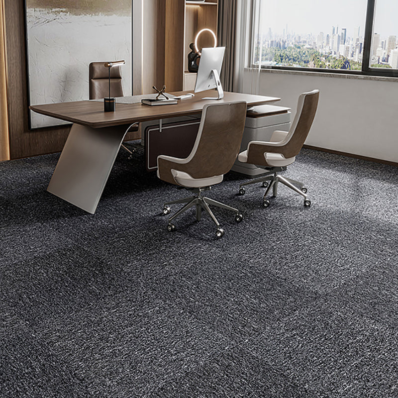 Indoor Carpet Tile Level Loop Non-Skid Carpet Tiles with Waterproof Dark Grey/ Grey 40-Piece Set Asphalt Clearhalo 'Carpet Tiles & Carpet Squares' 'carpet_tiles_carpet_squares' 'Flooring 'Home Improvement' 'home_improvement' 'home_improvement_carpet_tiles_carpet_squares' Walls and Ceiling' 7394110