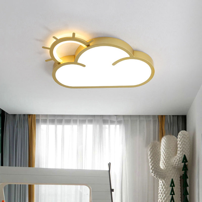 Acrylic Cloud Flush Mount Lamp Minimalist LED Gold Close to Ceiling Light for Bedroom Gold A Clearhalo 'Ceiling Lights' 'Close To Ceiling Lights' 'Close to ceiling' 'Flush mount' Lighting' 739418