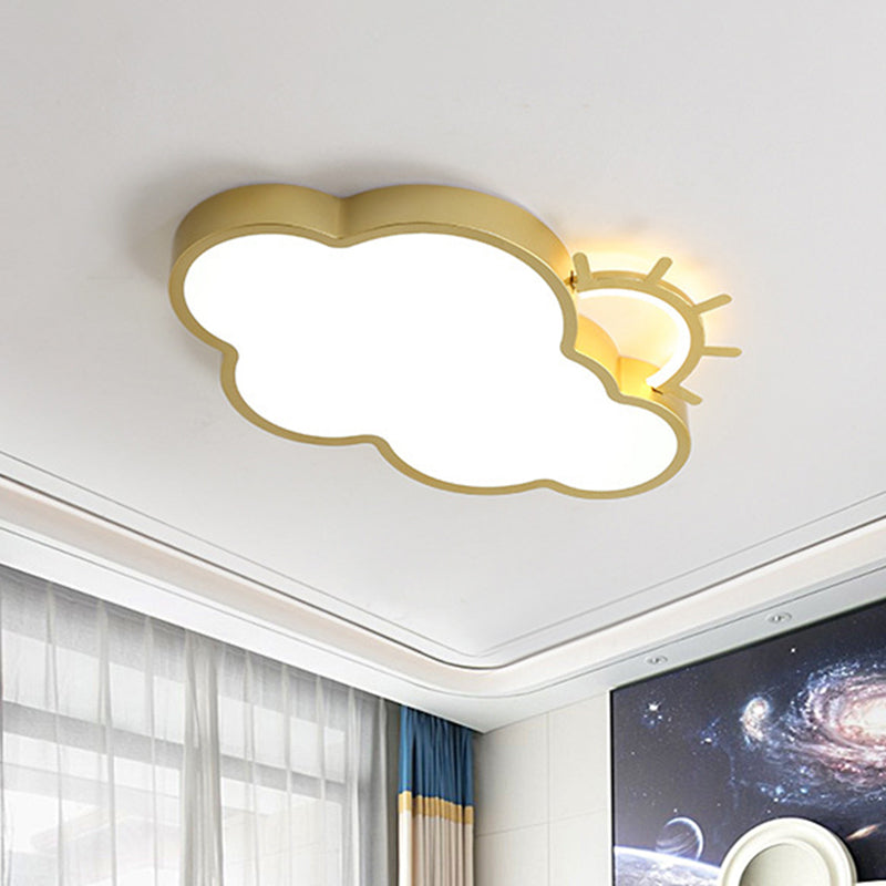 Acrylic Cloud Flush Mount Lamp Minimalist LED Gold Close to Ceiling Light for Bedroom Gold B Clearhalo 'Ceiling Lights' 'Close To Ceiling Lights' 'Close to ceiling' 'Flush mount' Lighting' 739422